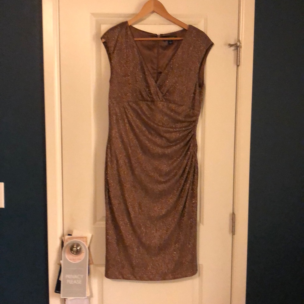 Bronze metallic party dress